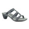 Naot Novel Heeled Slide Sandal (Women) - Dark Gray/Black Stones Sandals - Heel/Wedge - The Heel Shoe Fitters