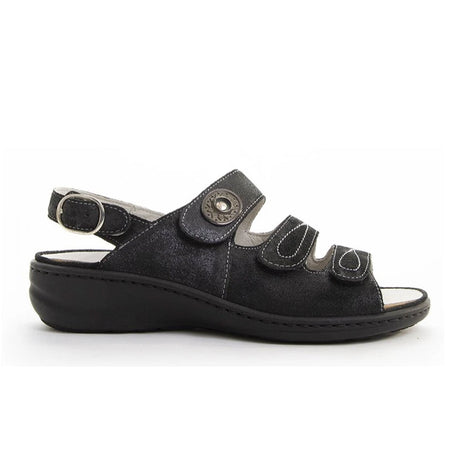 Waldlaufer Zander 408002 Backstrap Sandal (Women) - Black Glitter Sandals - Backstrap - The Heel Shoe Fitters