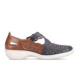 Rieker Doris 413G4-14 Mary Jane (Women) - Blue/Brown Dress-Casual - Mary Janes - The Heel Shoe Fitters