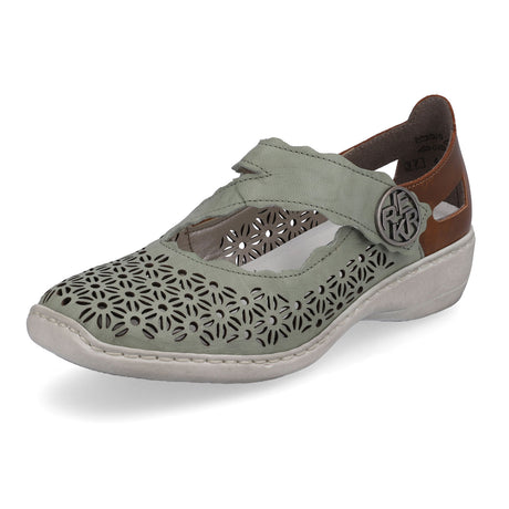 Rieker Doris 413G4-52 Mary Jane (Women) - Mint/Mogano Dress-Casual - Mary Janes - The Heel Shoe Fitters