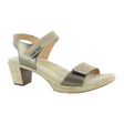 Naot Intact Heeled Sandal (Women) - Khaki Beige/Pewter Leather/Mirror Sandals - Heel/Wedge - The Heel Shoe Fitters