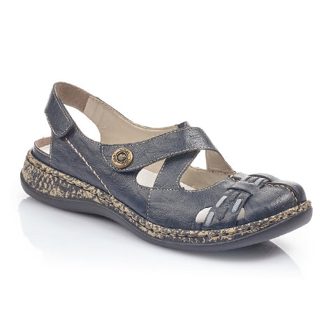 Rieker 46377-14 Daisy Backstrap Sandal (Women) - Blue Sandals - Backstrap - The Heel Shoe Fitters