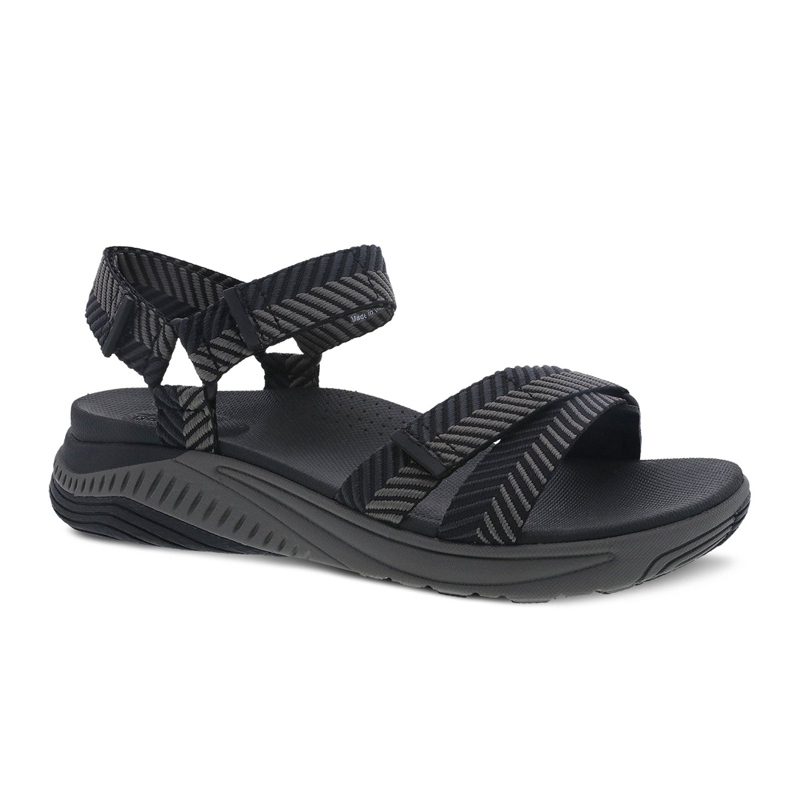 Dansko Racquel Backstrap Sandal (Women) - Black Herringbone Webbing Sandals - Backstrap Sandals - The Heel Shoe Fitters