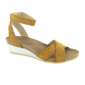 Naot Wand Wedge Sandal (Women) - Amber Nubuck Sandal - Heel/Wedge - The Heel Shoe Fitters