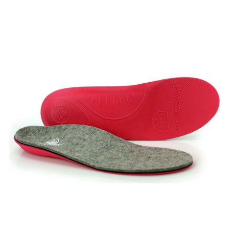 PowerStep Pinnacle Wool Insole (Unisex) - Gray/Red Accessories - Orthotics/Insoles - Full Length - The Heel Shoe Fitters