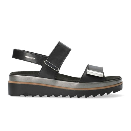 Mephisto Dominica (Women) - Black Softy Sandals - Backstrap - The Heel Shoe Fitters
