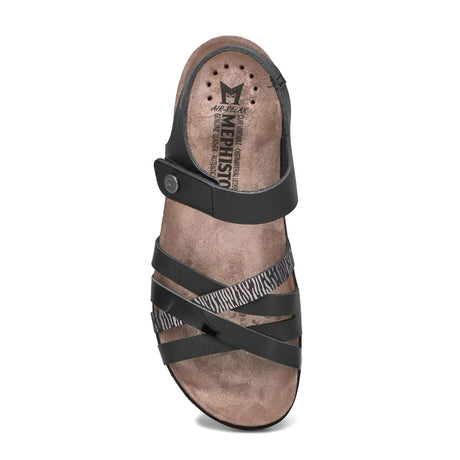 Mephisto Halinka (Women) - Black Sandanyl Sandals - Backstrap - The Heel Shoe Fitters