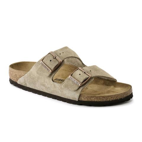 Birkenstock Arizona Narrow Sandal (Unisex) - Taupe Suede Sandals - Slide - The Heel Shoe Fitters