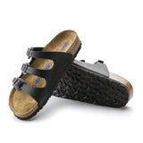 Birkenstock Florida Soft Footbed (Women) - Black Birko-Flor Sandals - Slide - The Heel Shoe Fitters