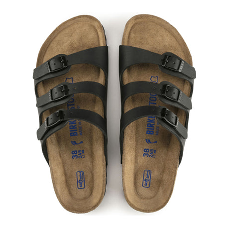 Birkenstock Florida Soft Footbed Slide Sandal (Women) - Black Birko-Flor Sandals - Slide - The Heel Shoe Fitters