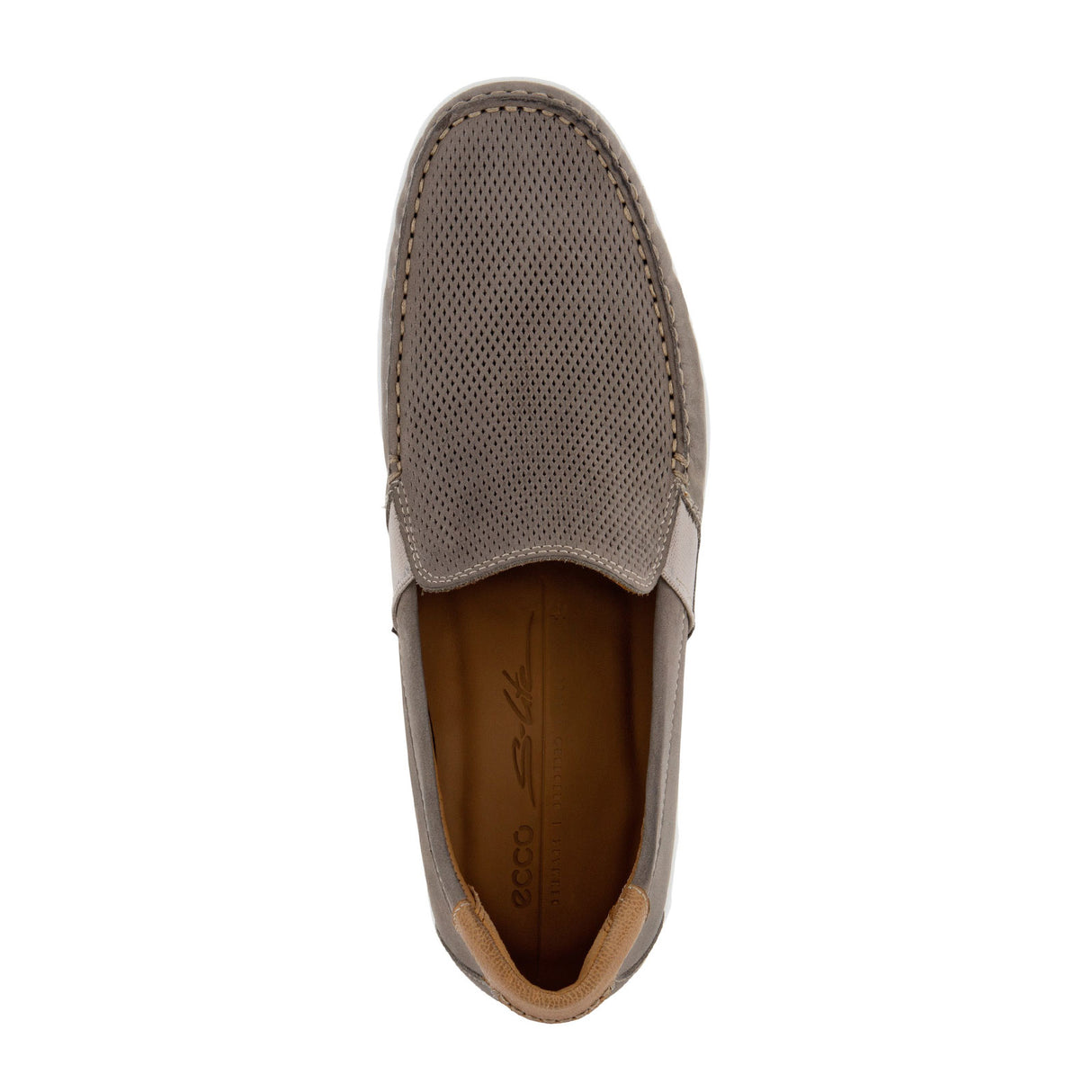ECCO S Lite Moc Slip On (Men) - Warm Grey/Cognac Dress-Casual - Slip Ons - The Heel Shoe Fitters