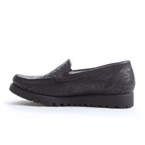 Waldlaufer Hegli 549001 Slip On Loafer (Women) - Black Snake Dress-Casual - Loafers - The Heel Shoe Fitters
