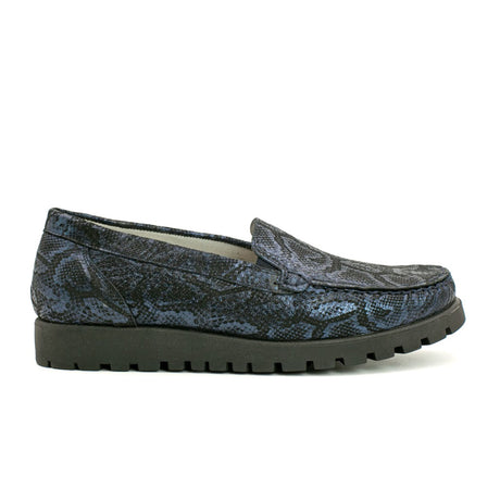 Waldlaufer Hegli 549001 Slip On Loafer (Women) - Blue Snake Dress-Casual - Loafers - The Heel Shoe Fitters