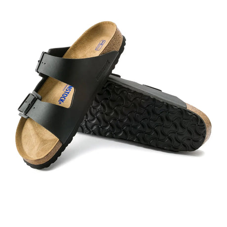 Birkenstock Arizona Soft Footbed Narrow (Women) - Black Birko-Flor Sandals - Slide - The Heel Shoe Fitters