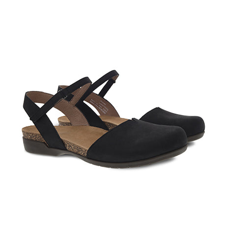 Dansko Rowan Backstrap Sandal (Women) - Black Nubuck Sandals - Backstrap - The Heel Shoe Fitters