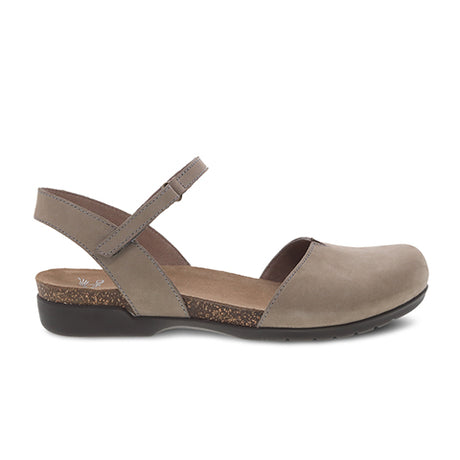 Dansko Rowan Backstrap Sandal (Women) - Taupe Milled Nubuck Dress-Casual - Mary Janes - The Heel Shoe Fitters
