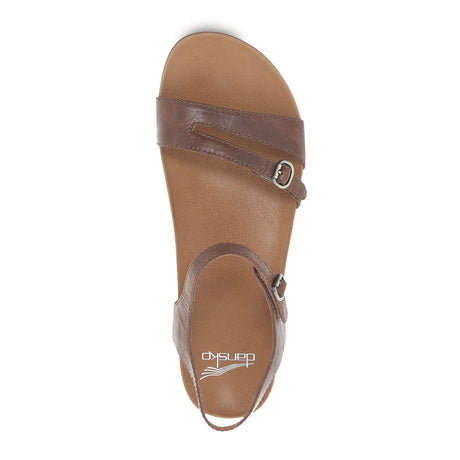 Dansko Janelle Sandal (Women) - Tan Glazed Kid Leather Sandals - Backstrap - The Heel Shoe Fitters