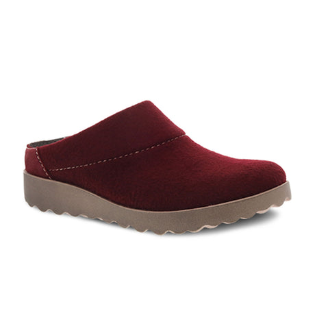 Dansko Lucie Clog (Women) - Cranberry Wool Dress-Casual - Slippers - The Heel Shoe Fitters