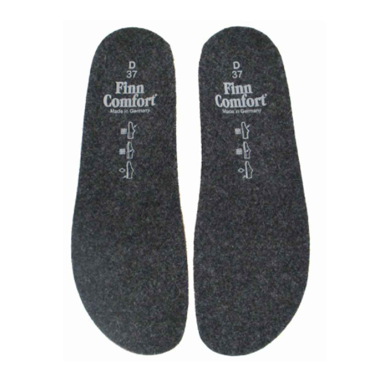 Finn Comfort Classic Flat Non Perforated Replacement Footbed (Unisex) - Grey Felt Accessories - Orthotics/Insoles - Full Length - The Heel Shoe Fitters