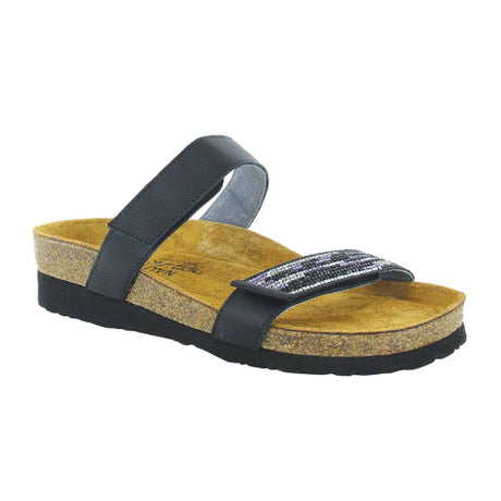 Naot Indiana Slide Sandal (Women) - Jet Black Leather Sandals - Slide - The Heel Shoe Fitters