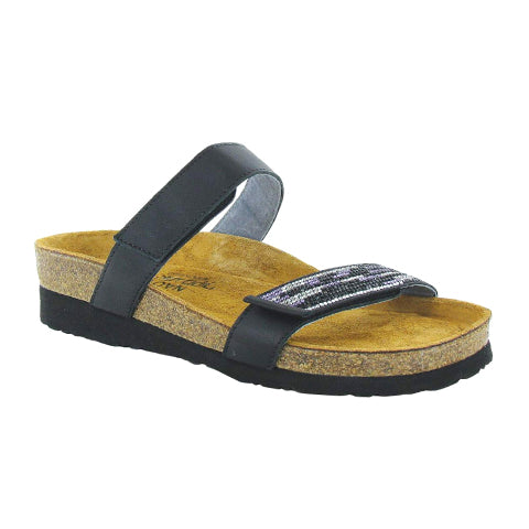 Naot Indiana (Women) - Jet Black Leather Sandals - Slide - The Heel Shoe Fitters