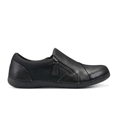 Earth Padma (Women) - Black Leather Dress-Casual - Slip Ons - The Heel Shoe Fitters