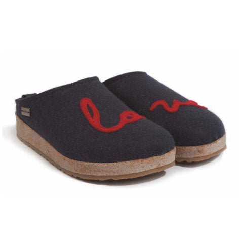 Haflinger Lovely Clog (Women) - Navy Dress-Casual - Clogs & Mules - The Heel Shoe Fitters