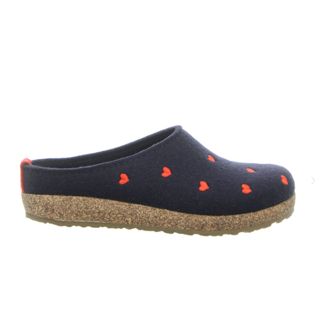 Haflinger Cuoricini Clog (Women) - Navy Dress-Casual - Clogs & Mules - The Heel Shoe Fitters