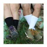 Extrawide Loose Fit Stays Up Cotton Crew Sock (Unisex) - White Accessories - Socks - Lifestyle - The Heel Shoe Fitters