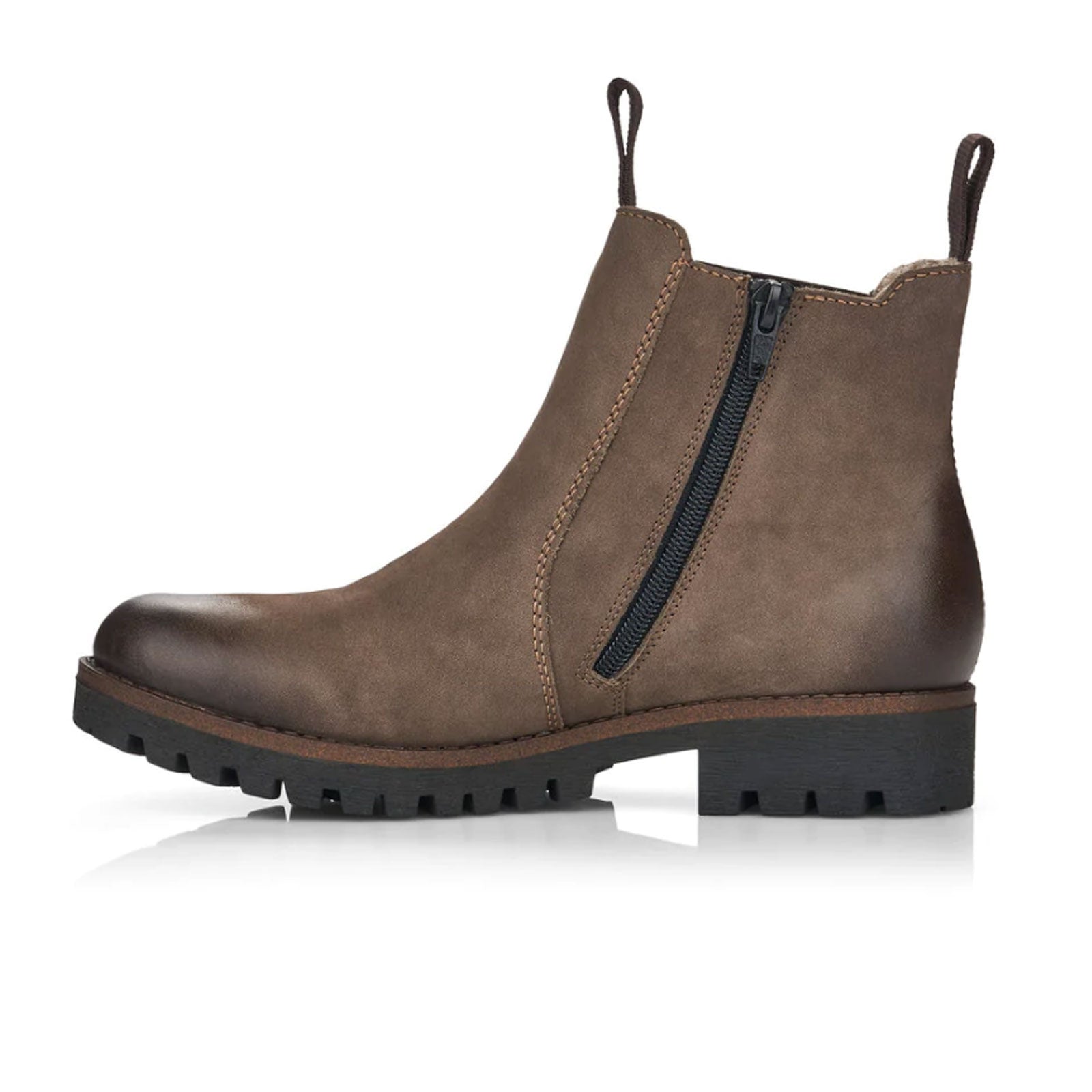 Rieker Donna Stivali Chelsea Y4151 - Sintetico, Tacco 7.8 Cm, Chiusura Lampo, Marrone