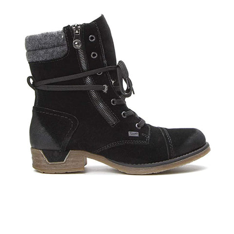 Rieker 79633-00 (Women) - Schwarz/Anthrazit Boots - Fashion - Mid Boot - The Heel Shoe Fitters