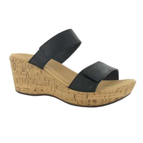 Naot Caveran Wedge Sandal (Women) - Soft Black Leather Sandals - Heel/Wedge - The Heel Shoe Fitters
