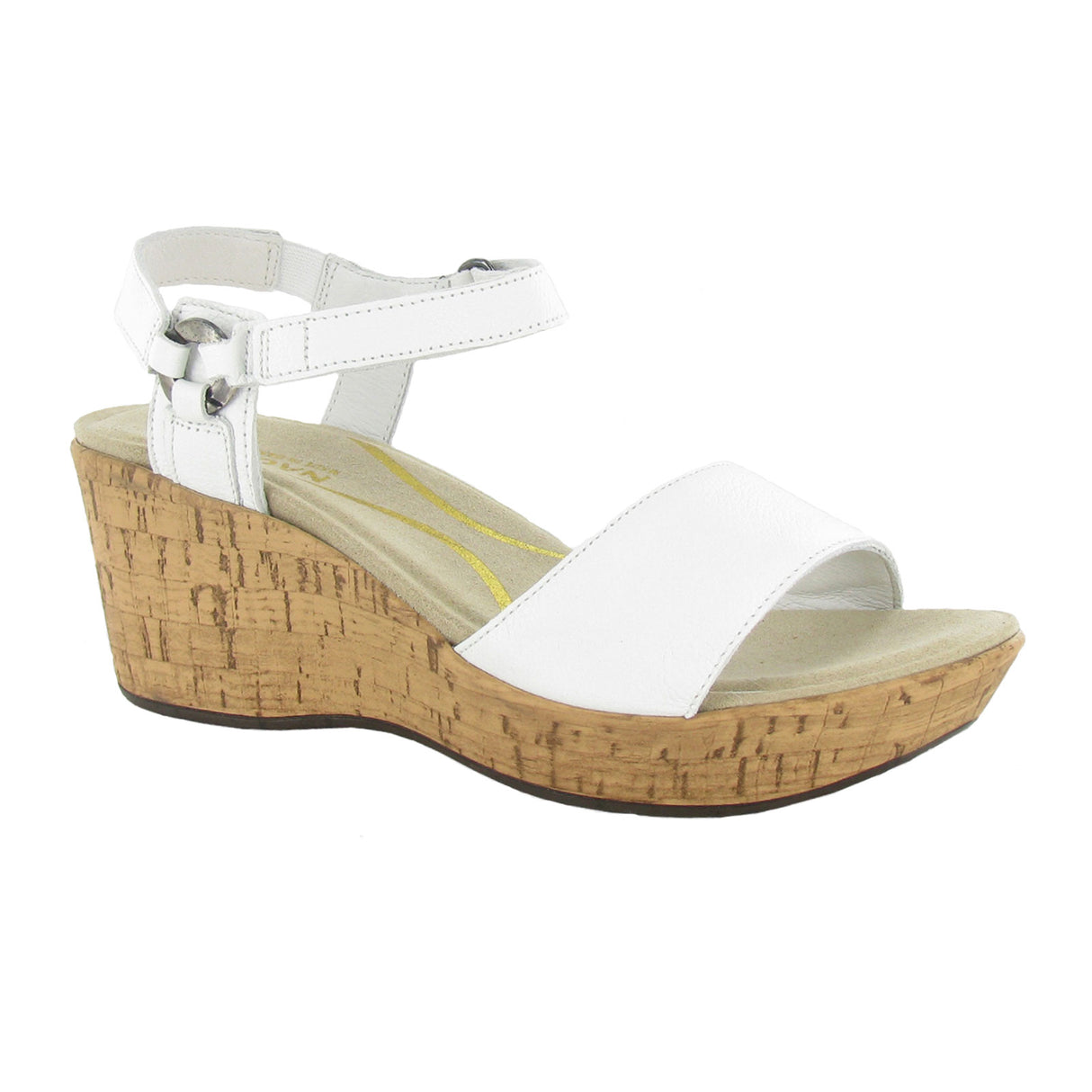 Naot Pier Wedge Sandal (Women) - Soft White Leather Sandals - Heel/Wedge - The Heel Shoe Fitters