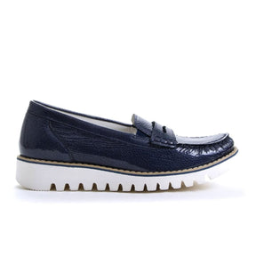 Waldlaufer Lyla 926504 Slip On Loafer (Women) - Patent Navy Dress-Casual - Loafers - The Heel Shoe Fitters