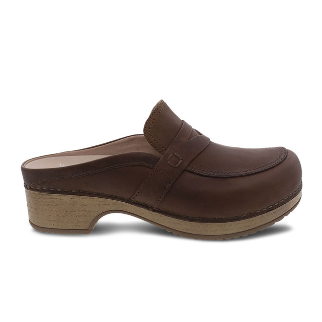 Dansko Bel Clog (Women) - Brown Oiled Pull Up Dress-Casual - Clogs & Mules - The Heel Shoe Fitters