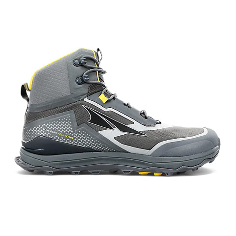 Altra Lone Peak All-Weather Mid (Men) - Gray/Yellow Boots - Hiking - Mid - The Heel Shoe Fitters