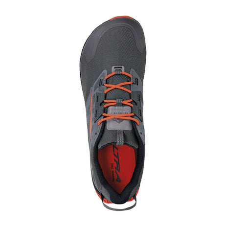 Altra Lone Peak All Weather Low 2 Trail Running Shoe (Men) - Gray/Orange Athletic - Running - Trail - The Heel Shoe Fitters