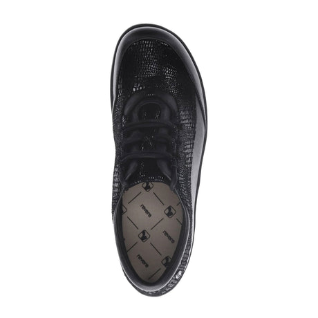 Revere Alberta Lace Up (Women) - Black/Black Lizard Dress-Casual - Lace Ups - The Heel Shoe Fitters