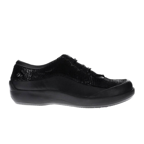 Revere Alberta Lace Up (Women) - Black/Black Lizard Dress-Casual - Lace Ups - The Heel Shoe Fitters