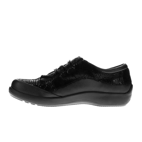 Revere Alberta Lace Up (Women) - Black/Black Lizard Dress-Casual - Lace Ups - The Heel Shoe Fitters