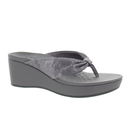 Vionic Arabella (Women) - Pewter Sandals - Heel/Wedge - The Heel Shoe Fitters