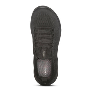 Aetrex Carly Sneaker (Women) - Black/Black Athletic - Athleisure - The Heel Shoe Fitters