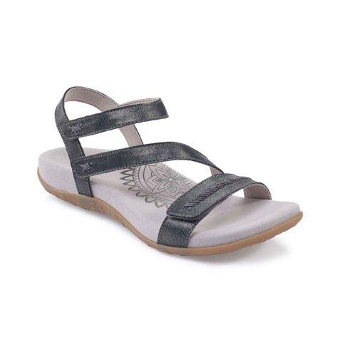 Aetrex Gabby Backstrap Sandal (Women) - Pewter Sandals - Backstrap - The Heel Shoe Fitters
