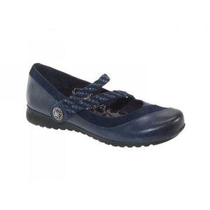 Aetrex Ada Braided Mary Jane (Women) - Navy Dress-Casual - Mary Janes - The Heel Shoe Fitters