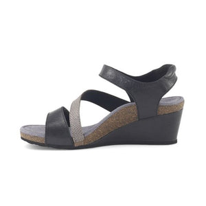 Aetrex Brynn (Women) - Black Sandals - Wedge - The Heel Shoe Fitters