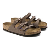 Birkenstock Florida Soft Footbed (Women) - Mocha Birkibuc Sandals - Slide - The Heel Shoe Fitters