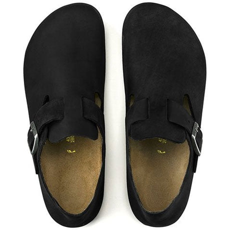 Birkenstock London (Unisex) - Black Oiled Leather Dress-Casual - Clogs & Mules - The Heel Shoe Fitters