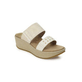 Aetrex Mallory Wedge Sandal (Women) - White Sandals - Heel/Wedge - The Heel Shoe Fitters
