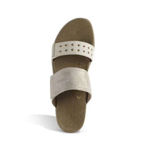 Aetrex Mallory Sandal (Women) - White Sandals - Heel/Wedge - The Heel Shoe Fitters
