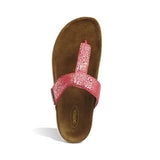 Aetrex Phoebe Sandal (Women) - Red Metallic Sandals - Thong - The Heel Shoe Fitters
